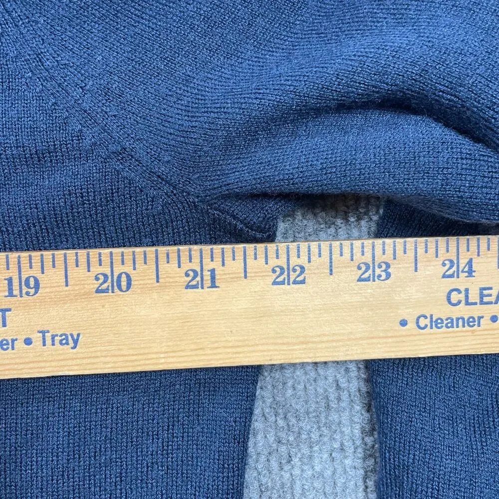 J. Crew 1/2 Zip Merino Wool Pullover Sweater Men's Large Blue Casual